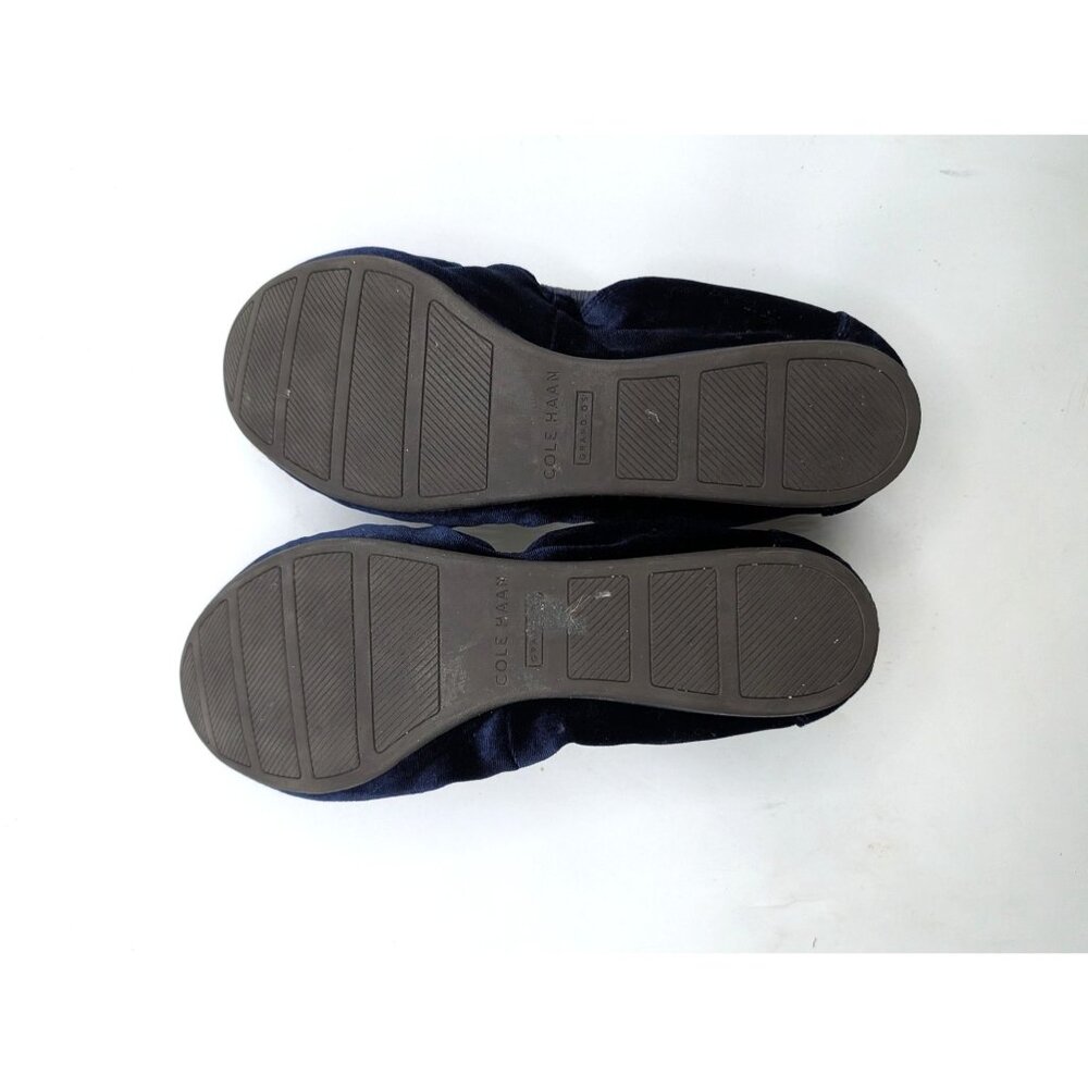 Cole Haan Womens Tali Velvet Ballet Flats With Glitter Bow Navy Blue Size 10.5 - Picture 7 of 9